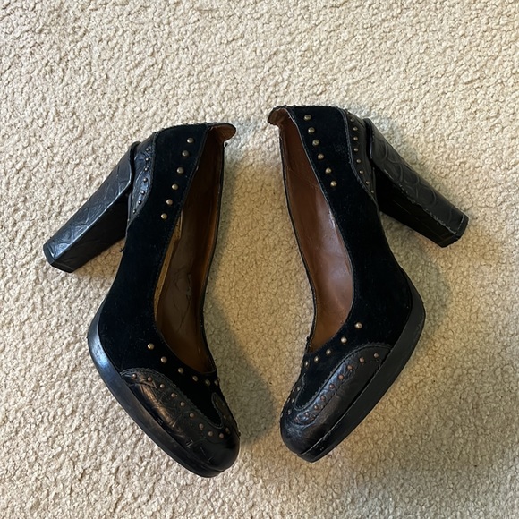 Sam Edelman platform heels suede and leather - Picture 3 of 10